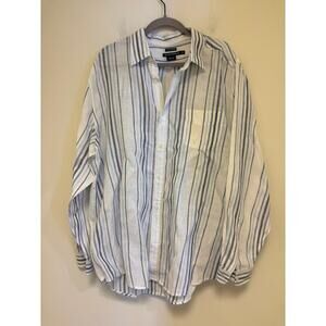 Island Company Classic Striped Shirt 100% Linen XL
